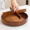 12-дюймовый круглый сервировочный поднос «Ленивая Сьюзен» из дерева акации, 4 секции, деревянные разделители, ручки для переноски, деревянный вращающийся органайзер