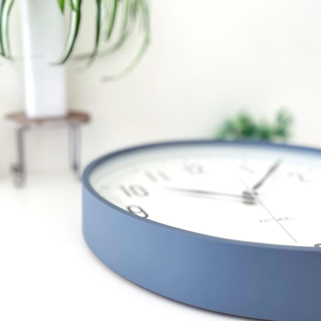 KATOMOKU plywood clock 19, gray, km-111GRRC, wall clock with continuous second hand, 30.4cm diameter (radio-controlled clock)