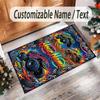 Monster Truck Theme Crystal Velvet Rug Personalized Custom Name Text Soft Floor Mat Home Decor