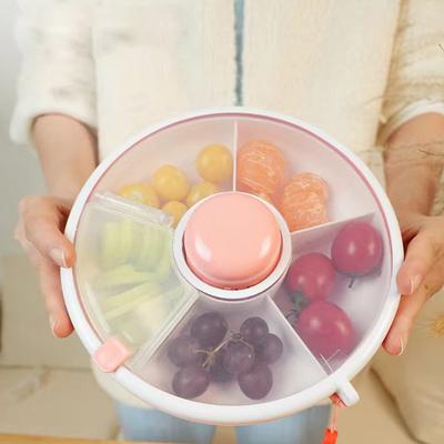 Вращающаяся коробка для закусок Snack Spinner с 5 отделениями и крышкой, коробка для хранения закусок, переносной контейнер для закусок, коробка для конфет для путешествий домой