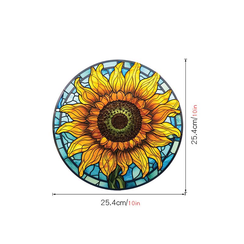 Retro Stained Hummingbird Butterfly Flower Film Window Glass Electrostatic Stickers Colorful