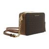 Michael Kors Стильная сумка-кроссбоди Jet Set для пресбиопов, с цветовыми блоками, кисточкой и цепочкой, из коровьей кожи, для камеры, среднего размера, женская, темно-коричневая с цветом желудя