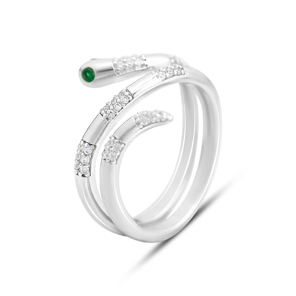 Серебряное кольцо с фианитами, вес изделия 3,76 гр (60001928)