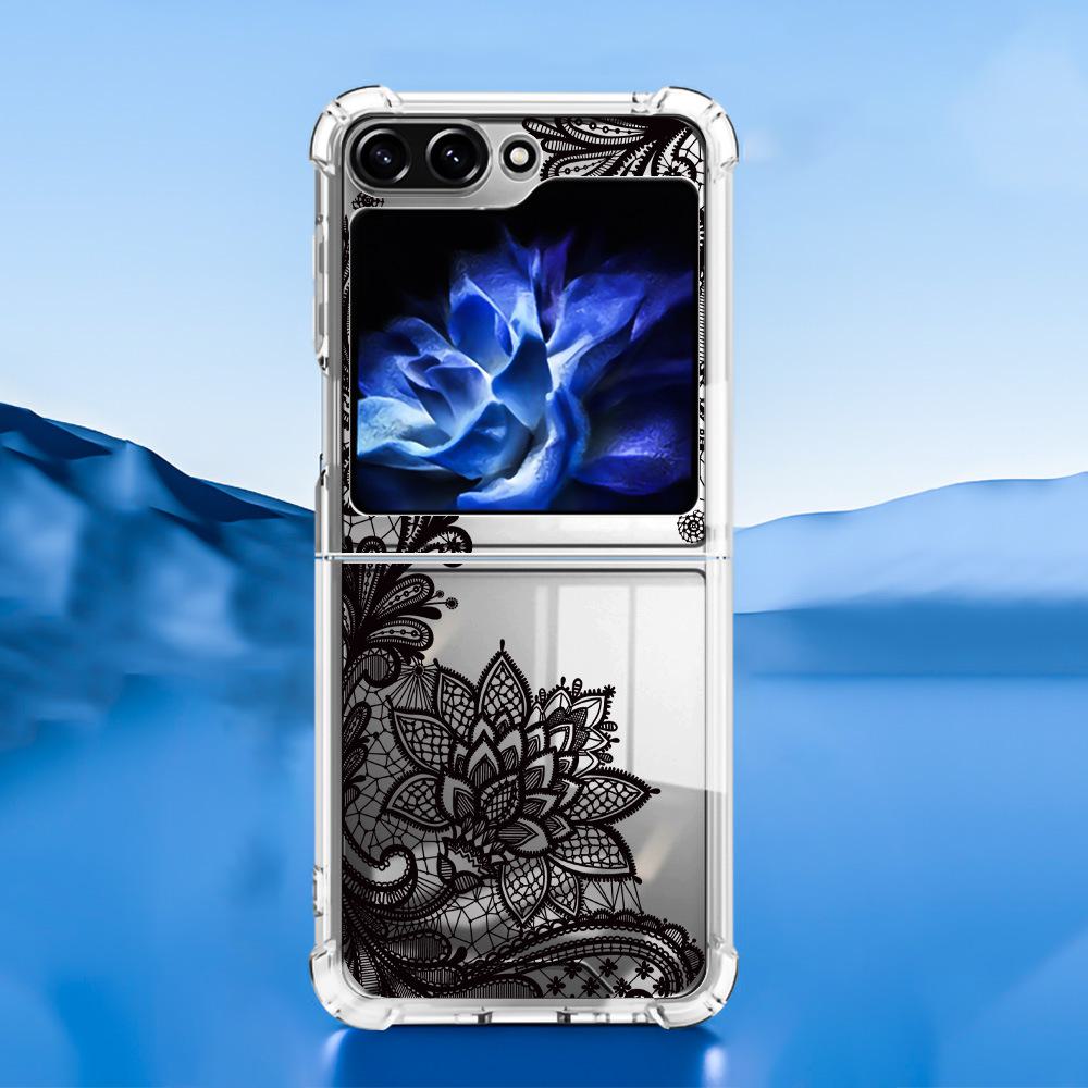 Чехол для телефона Samsung Galaxy Z Flip 5 Butterfly Lace 2-в-1 с материалом TPU+PC