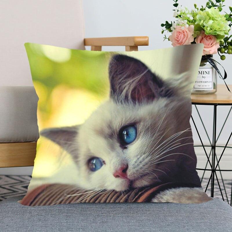 45x45 см полиэстер, Новое поступление, наволочка с изображением кошки, домашнего декора, наволочка, наволочка на невидимой молнии
