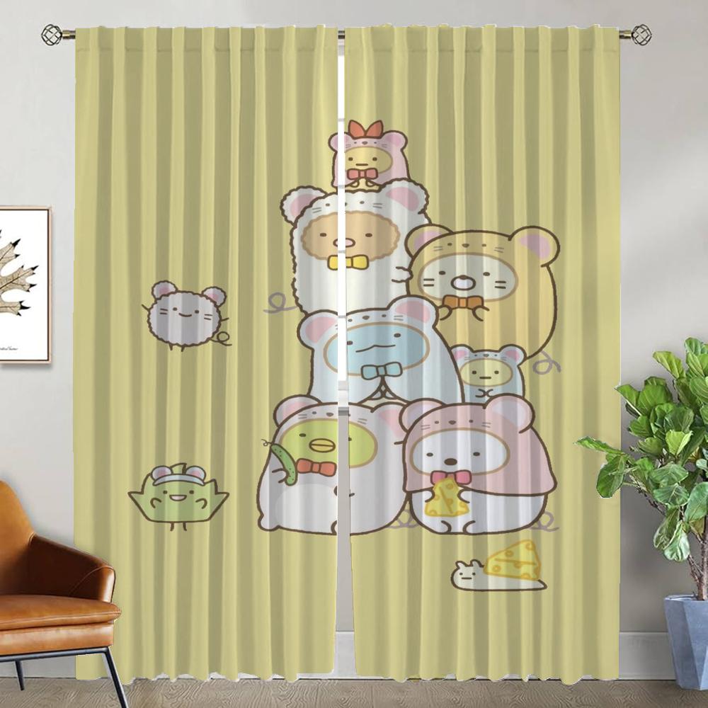 Современные шторы для гостиной для камеры Sumikko Gurashi кухонные шторы 2 штуки затемняющая штора перегородка тюль для спальни
