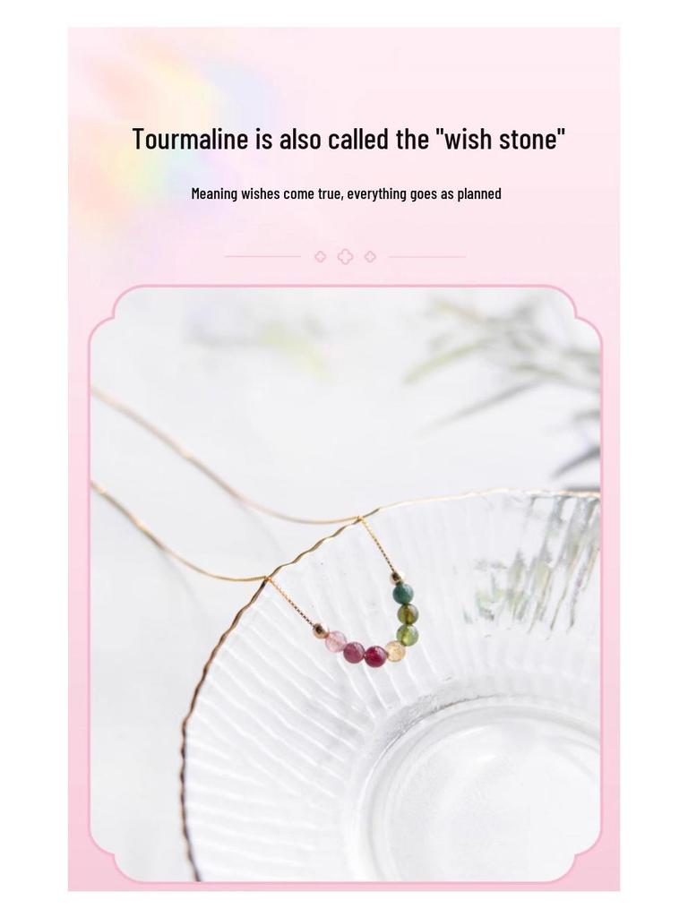 Ожерелье на ключицу из турмалина - Легкая роскошь, Не выцветающее, Простое высококлассное дофаминовое колье для женщин