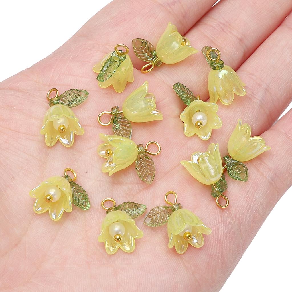 11x14mm 2-10Pcs acrylic lily of the valley flower bud beads plated with colored loose beads, handcrafted DIY making jewelry 2029