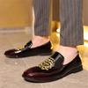 Тренд Новые мужские остроносые глянцевые туфли-слипоны с вышивкой Мужские лоферы для платья Бальные туфли для выпускного вечера Zapatos Hombre
