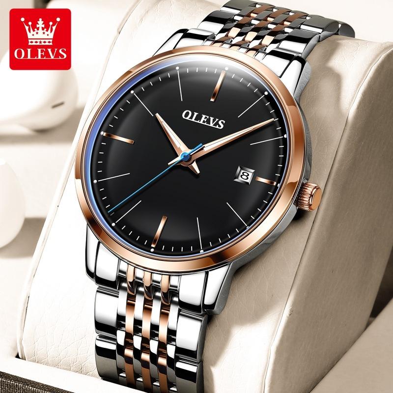 OLEVS Брендовые автоматические механические часы, модные водонепроницаемые мужские часы со стальным ремешком, мужские часы