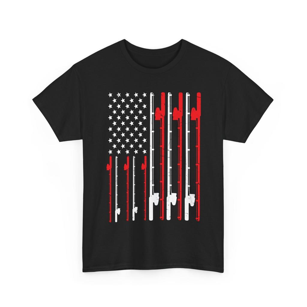 American Flag Fishing Rod Shirt, Fishing Season Lovers Fisherman Shirt