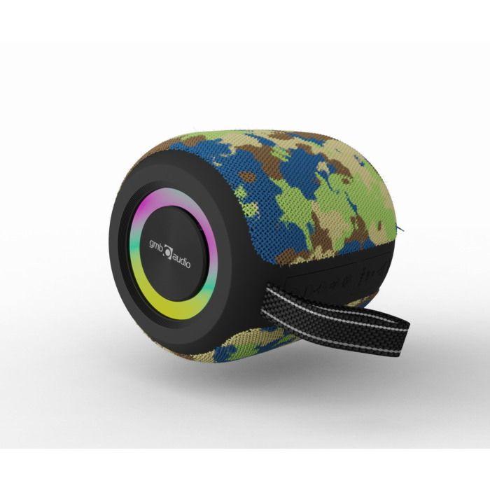 Enceinte Bluetooth Portable - Gembird Camo - Effets Lumineux RGB - Son Stéréo TWS - Autonomie 10h