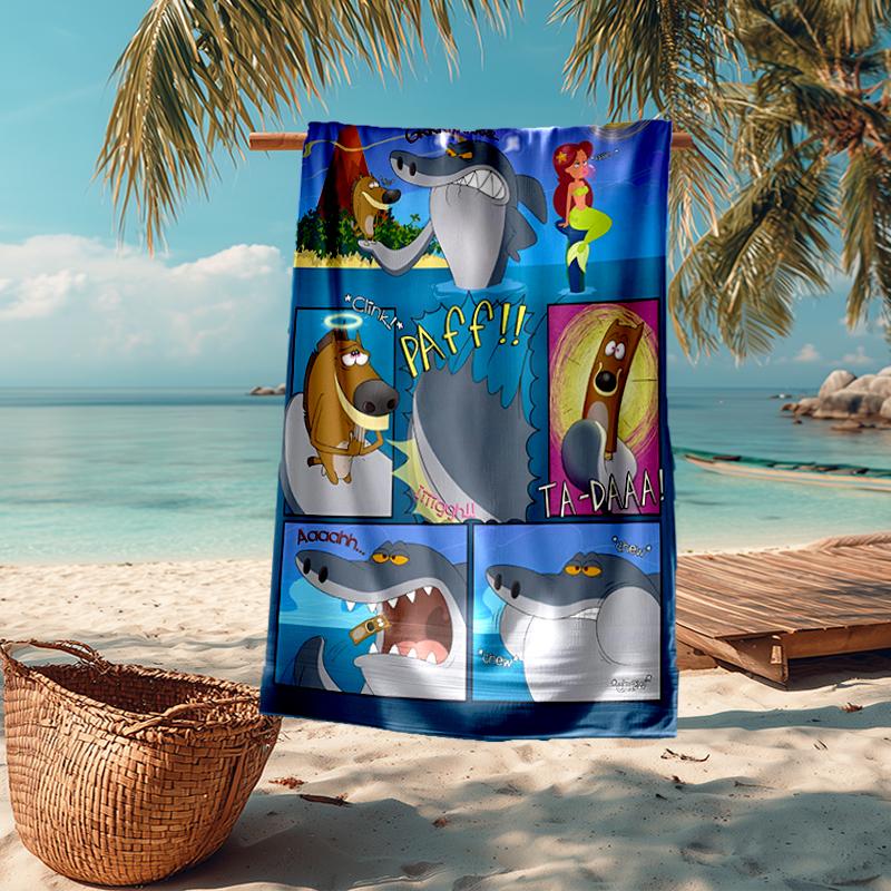 Ultra-Soft Beach Towel with Zig & Sharko Theme,Ideal for Pool - Camping, Diving - Perfect Travel Essential, Vibrant Beach Towel.