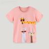 Toddler Girls' Animal Cartoon T-Shirts - Summer 2025 Collection, Short Sleeve, Round Neck
