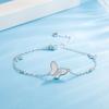 Tassel Chain White Shell Butterfly Charm Bracelet for Women Girls Elegant Party Wedding Birthday Fashion Jewelry