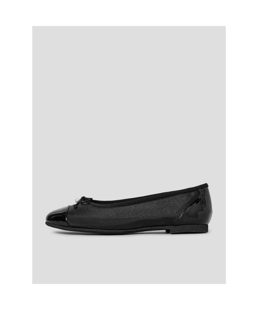 Beanpole Accessory Mesh Ribbon Flat Shoes - Black