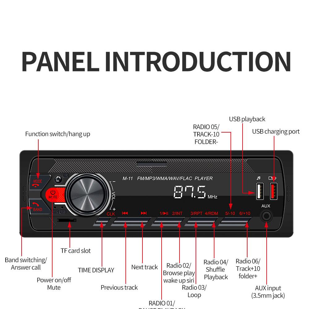 Новая автомагнитола Bluetooth 1DIN MP3-плеер FM AUX TF Радио Стерео Функция поиска автомобиля через мобильное приложение и голосовой помощник 12В Bluetooth Громкая связь