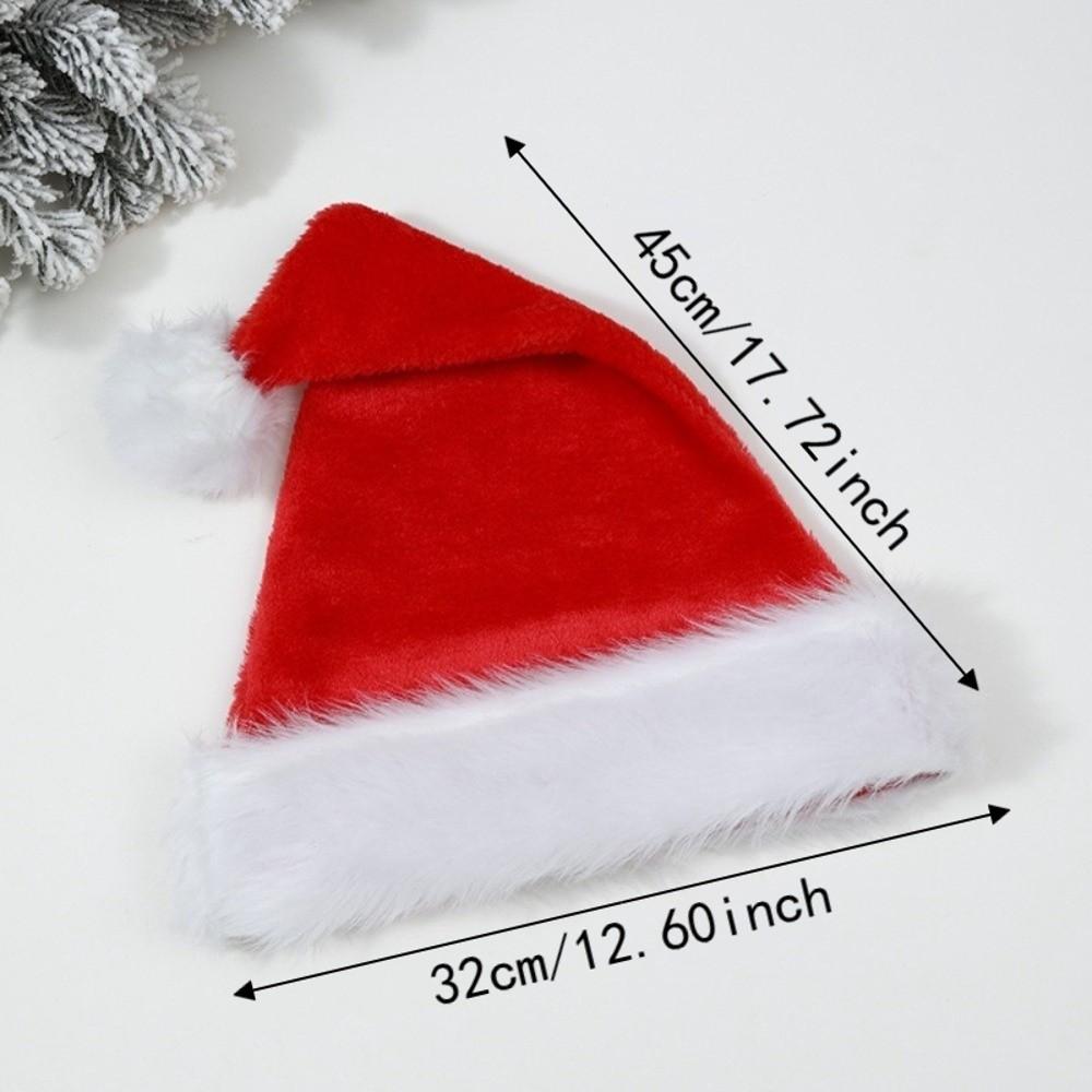 Pom Pom Plush Christmas Hat Faux Fur Trim Festive Santa Cap Christmas Santa Hat Christmas Parties