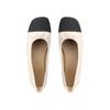 Women Flats Fashion Color Block Soft Leather Ballet Shoes Square Toe Low Heels Shallow Mouth Casual Shoes Work Shoes Plus 34-43