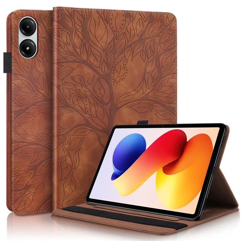 Чехол funda для Redmi Pad 2 Pro Чехол 12,1 дюйма с тиснением "Дерево" из ПУ кожи, обложка-книжка для Coque Xiaomi Redmi Pad 2 Pro 12.1 2025 Чехол