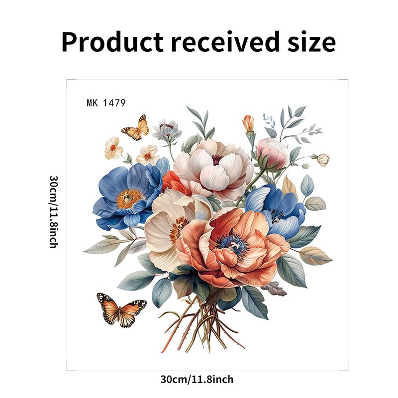 Наклейки для ванной комнаты и унитаза с рисунком цветов и бабочек, самоклеящаяся картина, водонепроницаемая наклейка на крышку унитаза