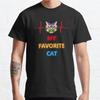 Плюс Размер S-3XL MY FAVORITE CAT принтованная футболка мужские топы модная одежда футболки