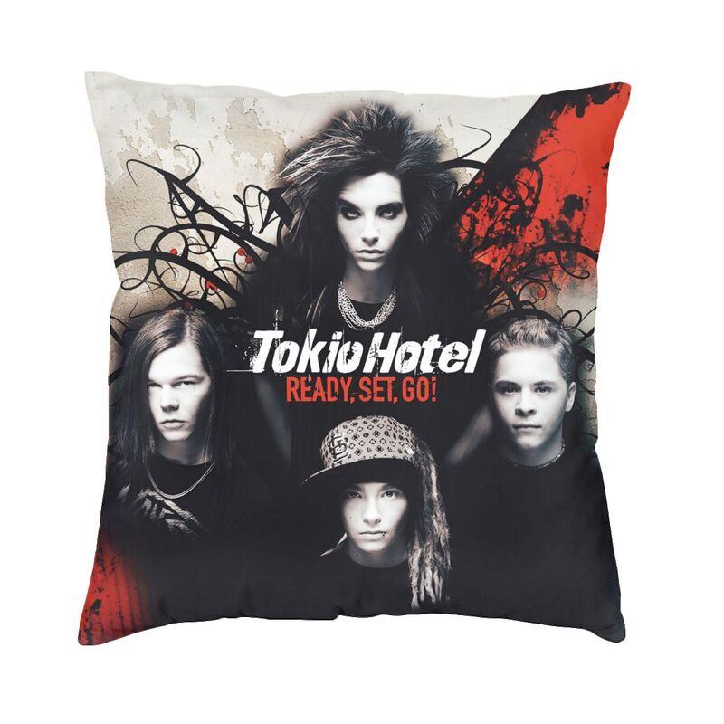 Музыкальная рок-группа Tokio Hotel Наволочка 45x45 Декор для дома Печать Наволочка для диванной подушки Двусторонняя