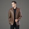 Новая мужская куртка из натуральной кожи для осени и зимы, высококачественная деловая повседневная ветрозащитная кожаная куртка