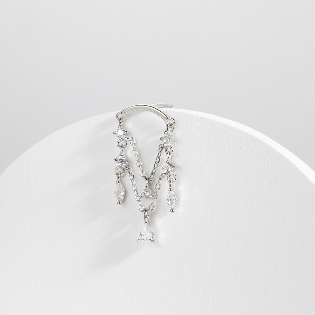 ANDYWEN Серьги-гвоздики из стерлингового серебра 925 пробы, Золотая цепочка с цирконием, роскошные клипсы с кристаллами, ювелирные изделия, свадебный подарок