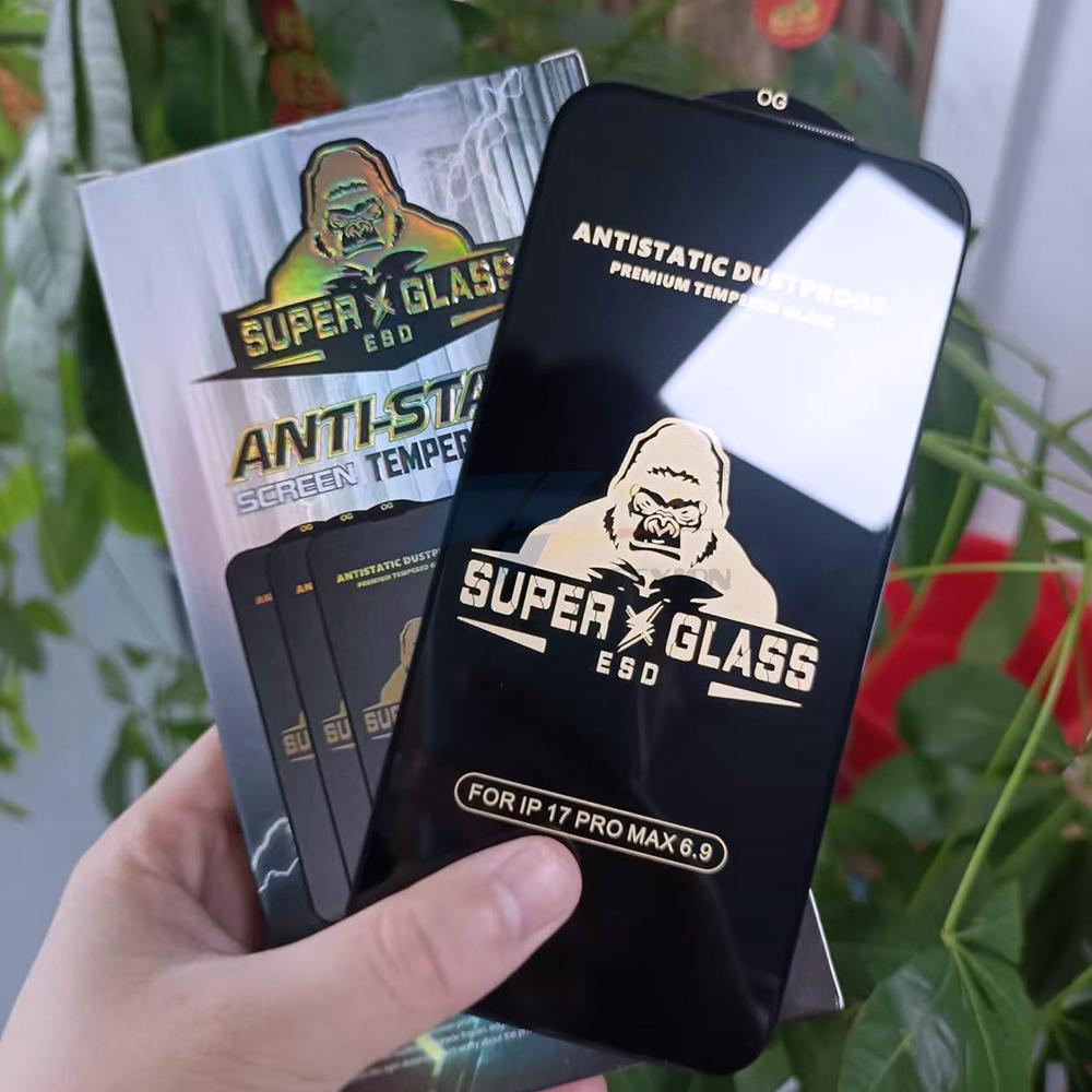 Black King Kong ESD High Anti-Peeping Privacy Tempered Glass Screen Protector for iPhone 12 13 14 15 16 17 Pro Max & 13 Mini