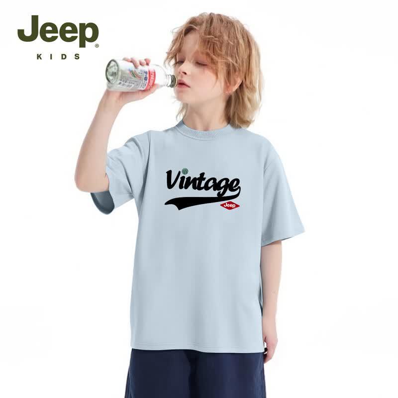Jeep Детская дышащая футболка с коротким рукавом из чистого хлопка