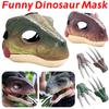 Halloween Mask Dinosaur Head Face Mask Head 3D Dinosaur Mask Dino Mask Moving Jaw Movable Mouth Party Cosplay Party Props