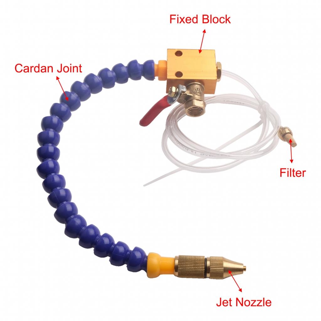 Система впрыска охлаждающей жидкости в виде тумана, воздушный шланг 125 см, длина 375 мм, интерфейс воздуховода 8 мм