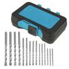 15Pcs 310mm Carbide Tip Masonry Drill Bit Set for Concrete Brick Tile Blue Plastic Box Packing