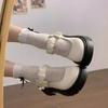 Французские туфли Мэри Джейн из кожи женские на платформе весна-лето 2025 новые высокие туфли jk с круглым носком и толстым каблуком милые юбки одинарные туфли