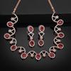 Gorgeous Estele Women's Necklace In Rose Gold Plated Crystals