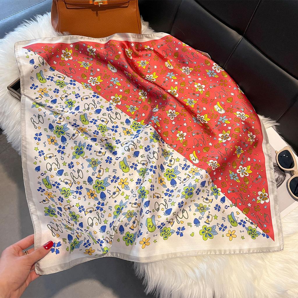 Bohemia Stlye 70*70 Женский летний роскошный модный шелковый шарф Мягкая повязка на голову шейный платок Галстук Женская повязка на голову Фуляр