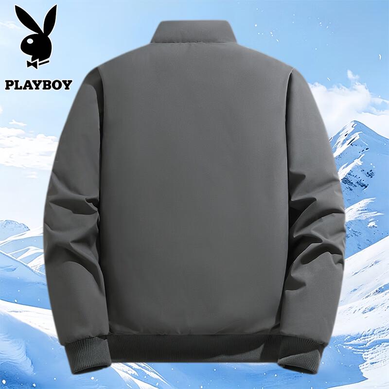 PLAYBOY Men's Oversized Padded Stand-Collar Winter Jacket