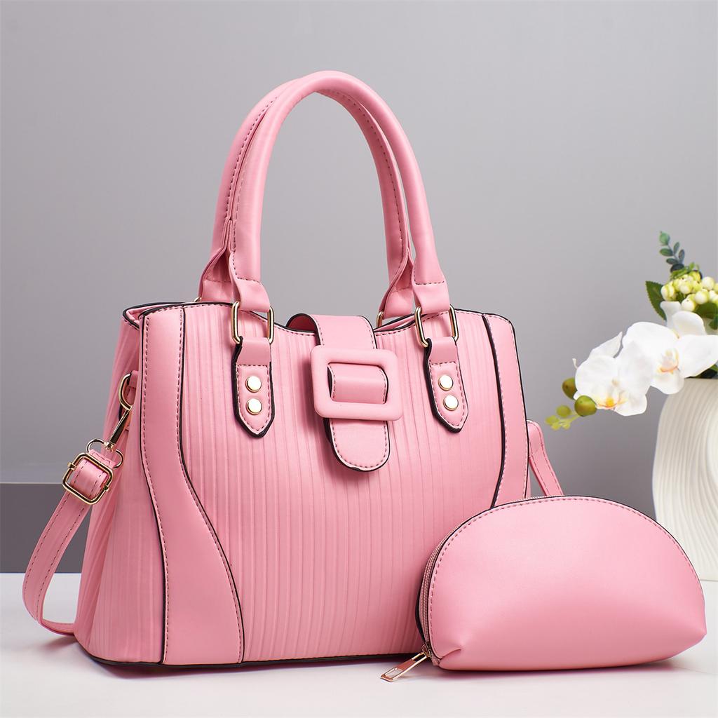 New High Appearance Horizontal Stripe Bag Splicing Battery Large Capacity Shoulder Bag Fashion Design All-match Female Bag