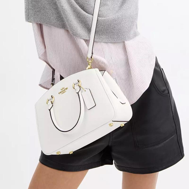 Coach 29 Savannah Metal Hardware Pebble Leather Tote Shopping Bag Women Tote White CAL54-IMCHK