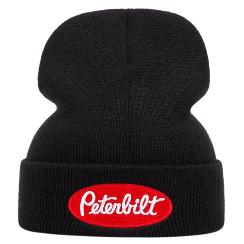 Peterbilt knitted hat, bean hat, outdoor winter hat embroidered ski hat