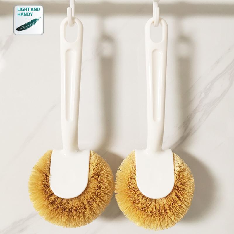 Щетка для кокосовой кастрюли с антипригарным покрытием, антипригарная щетка для мытья масла, не повредит кастрюлю, щетка для чистки с длинной ручкой, щетка для кухонной мойки