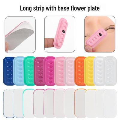 Палетка для ресниц в виде длинной полоски с цветами и прямоугольный эпоксидный поднос с основанием