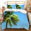 Blue Sky Green Coconut Tree Three-Piece Quilt Cover Digital Printing Bedding Set Bed Cover