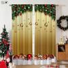 Christmas 3D Printed Curtains Christmas Gift Santa Claus Snowflakes Living Room Children's Room New Year Holiday Curtains 2PCS