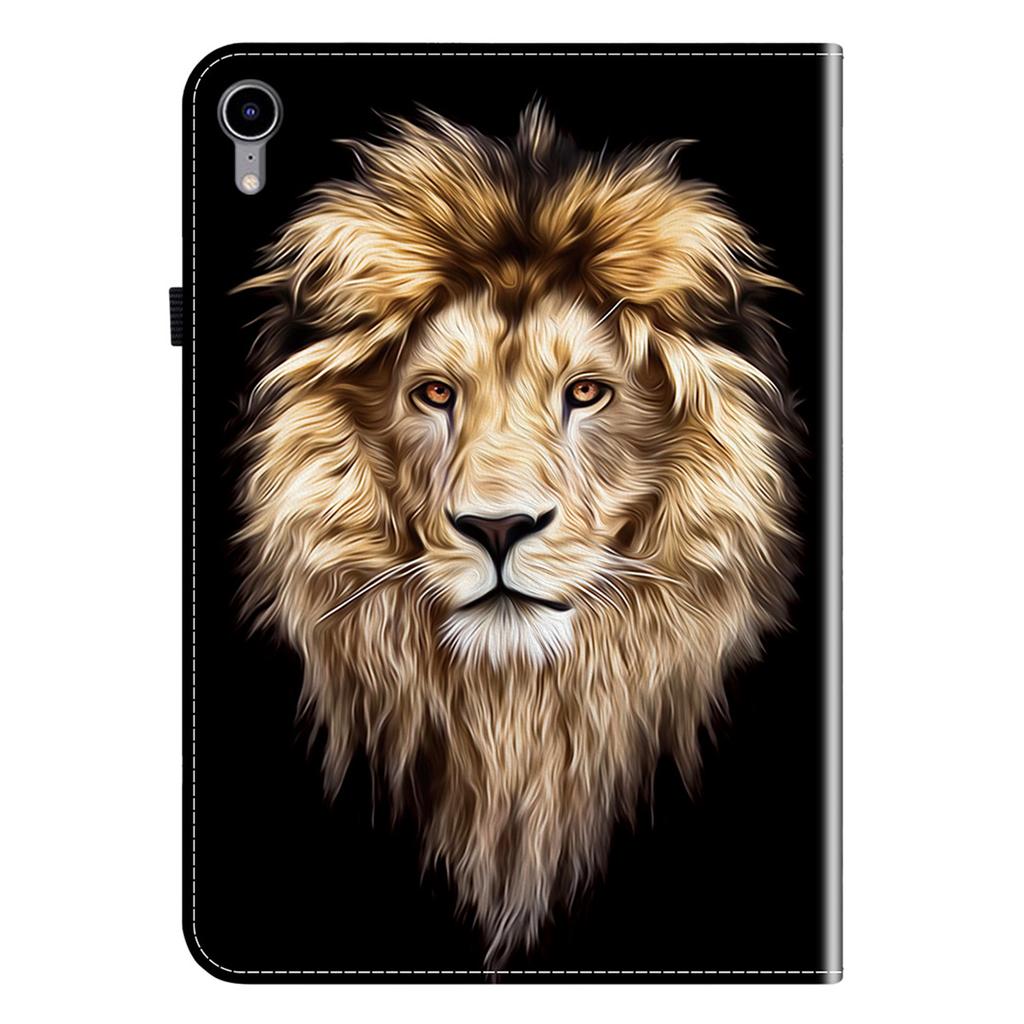 Для iPad мини (2024)/(2021) Кожаный чехол-подставка с узором и карманами для карт