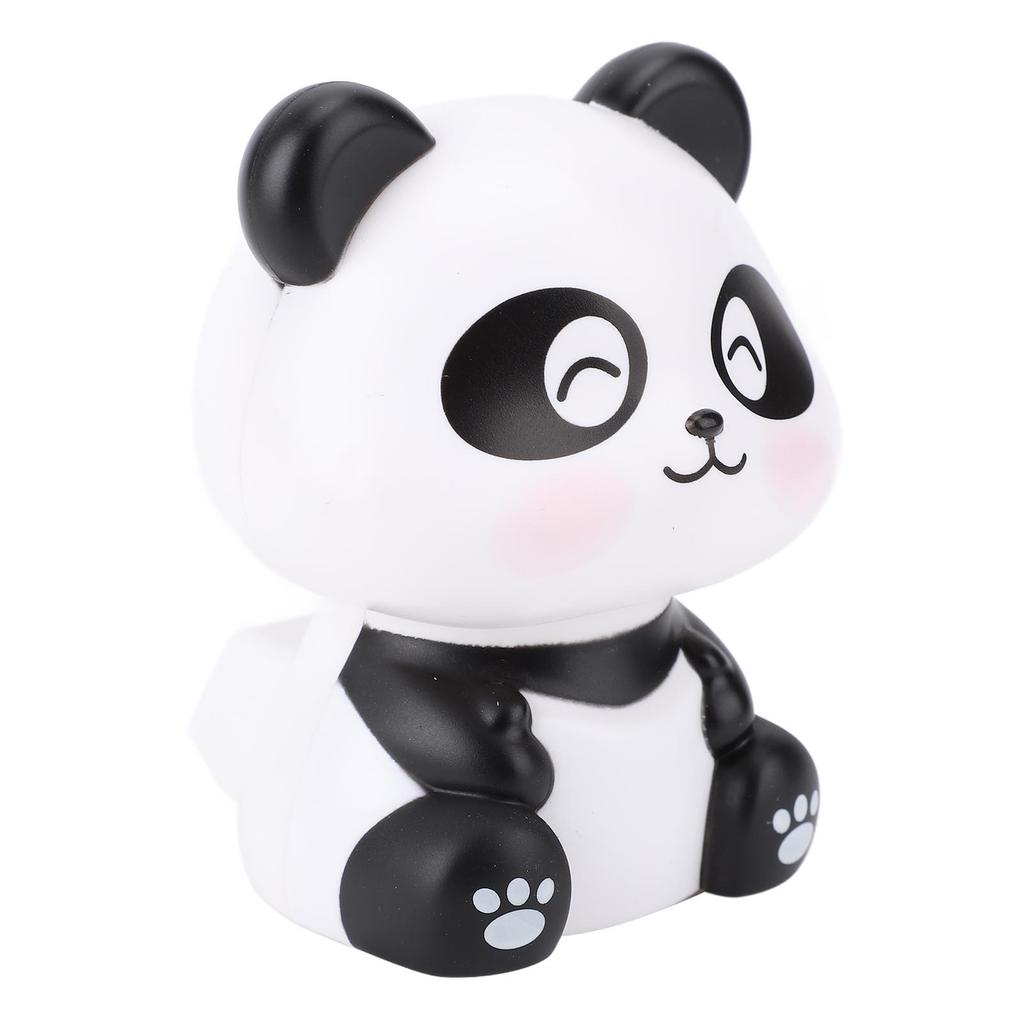 Solar Powered Panda Ornament Automatic Nodding Cute Car Decoration Panda Figurine for Car Dashboard Office Desk