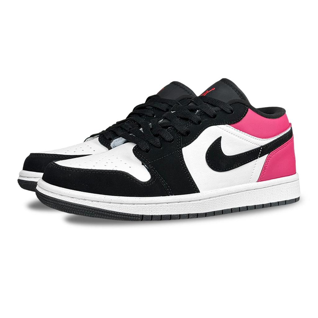 Jordan Air Jordan 1 Pink Leopard Abrasion Resistant Low top Vintage Basketball Shoes Unisex Black Pink HF3148-106(Team701-)