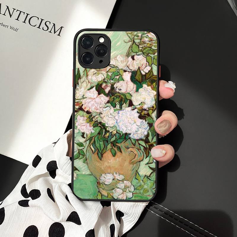 Красивый чехол для телефона с рисунком цветов, матовый прозрачный для iPhone 7 8 11 12 plus mini x xs xr pro max