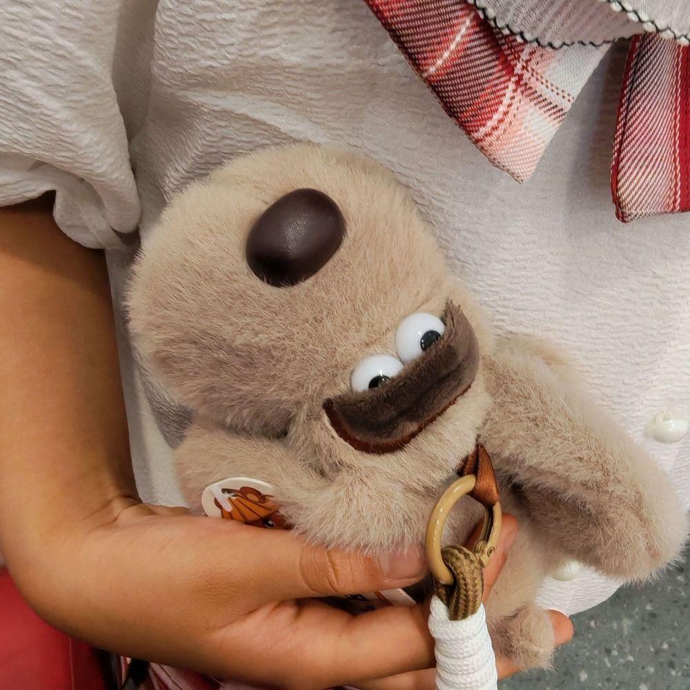 Fluffy Big Eyed Dog Plush Pendant PP Cotton Puppy Plush Doll Keychain Jewelry Accessories